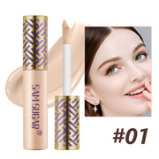 Mossicare Liquid Concealer Foundation - 6 Shades – concealer tube with applicator wand and shade #01, beside close-up of a woman's face