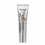 Mossicare Instant Firming Eye Cream – silver Mossicare Temporary Eye Tightener tube, side view showing Easy-Wear Formula text, on white background