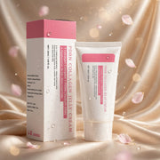 Mossicare Collagen Jelly Cream – A tube and box of PDRN Collagen Jelly Cream set against a luxurious champagne-colored satin background
